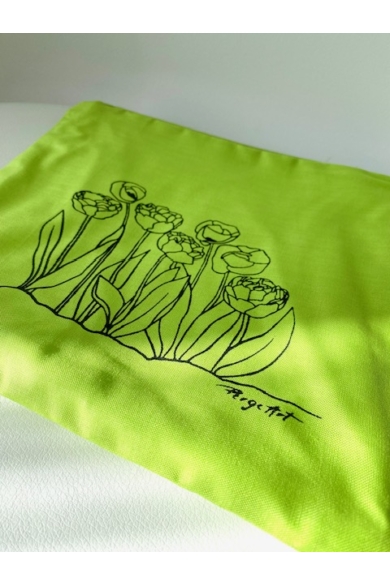 Virág mintás szendvicses zsák (zöld)
